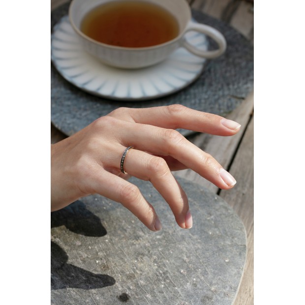 5 Octobre sidabro žiedas su deimantais